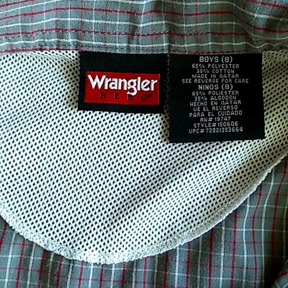 Boys Wrangler Hero Sport Button Down Shirt - Picture 2 of 4